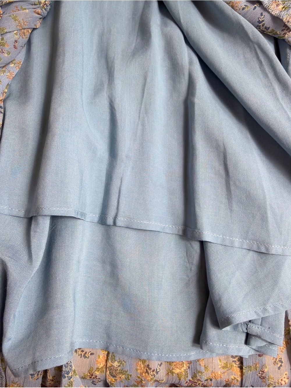 Sézane Aurena Dress Vintage Blue Praire FR 46/US 14 Floral Mini Romantic Boho - Picture 16 of 16